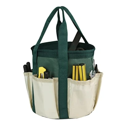 Image of Garden Tool Bag,6 Pockets Gardening Storage Tote Bag, Heavy duty Canvas Hand Organizer for Indoor and Outdoor