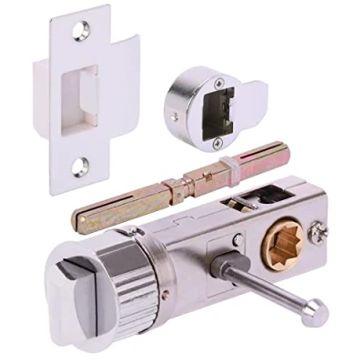 Image of HANDLEZONE® 76mm Privacy Bullet Latch, Round Designer Mortice Catch for Internal Timber Doors Polished Chrome