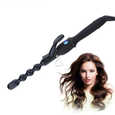Image of YONAIL Bubble Curling Wand Tongs, 25mm Hair Curler for Long Iron, Ceramic Wavy LCD Display Barrel Beach Wave Iron Curly Styler