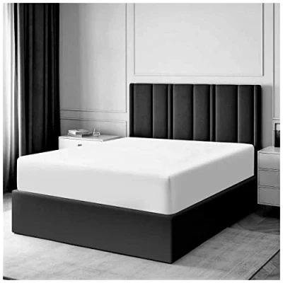 Image of 40 cm Deep Fitted Single Sheet 100% Egyptian Cotton Bedding 300 Thread Count White