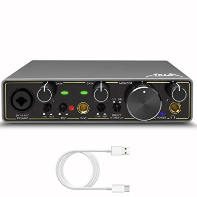 Image of Aklot Audio Interface, 2 In Out USB Interfaces