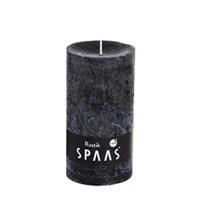 Image of Spaas 6 Rustic Unscented Pillar Candles 70/130 mm, ± 60 Hours, Black