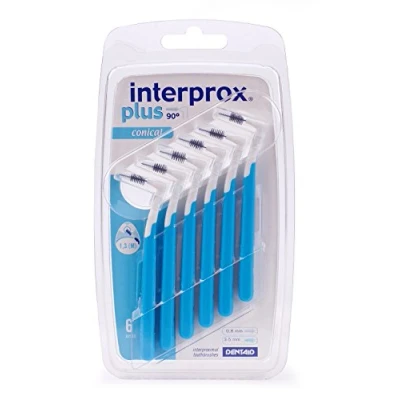 Image of Interprox Plus Conical Interdental Brushes, Blue, 3 Packs of 6