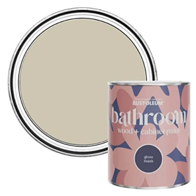 Image of Rust Oleum Grey Moisture Resistant Bathroom Wood and Cabinet Paint in Gloss Finish Silver Sage 750ml