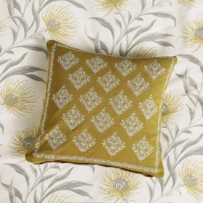 Image of Sanderson for National Trust Catherinae Cushion 45x45cm Hay