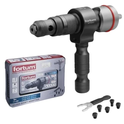 Image of Fortum Rivet attachment for cordless screwdriver &amp; drill I Riveter Blind rivets made of aluminium, copper, steel stainless 2.4 6.4mm gun adapter