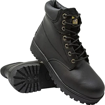 Image of Mens Safety Boots Steel Toe CAPS HIGH Ankle Trainers Hiking Shoes Size 6 12UK (10, Black)