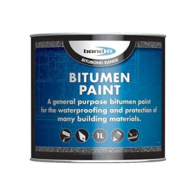 Image of Bond It Bitumen paint 2.5 litre Solvent bourne bituminous black for waterproofing &amp; weatherproofing steelwork, concrete, wood, asphalt portable water tanks