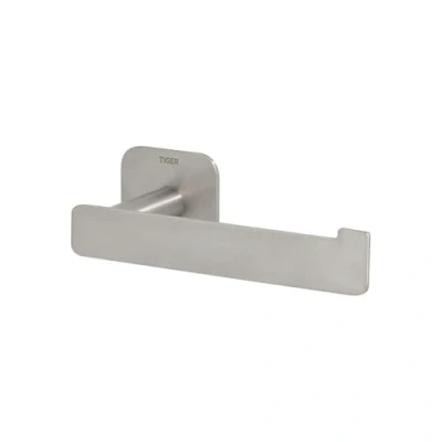 Image of Tiger Colar Toilet Roll Holder, Mounting without Drilling, Stainless Steel Brushed, 16 x 5 6.9 cm