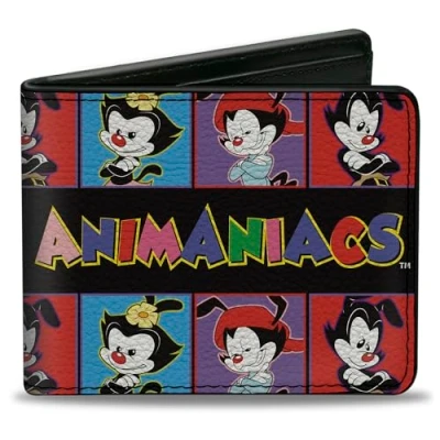 Image of Wallet Bifold PU Animaniacs Yakko Wakko and Dot Block Poses Multi Color,