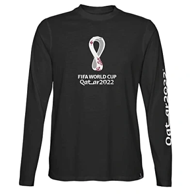 Image of FIFA Official World Cup 2022 Long Sleeve Tee, Kids, Black, Age 5 6