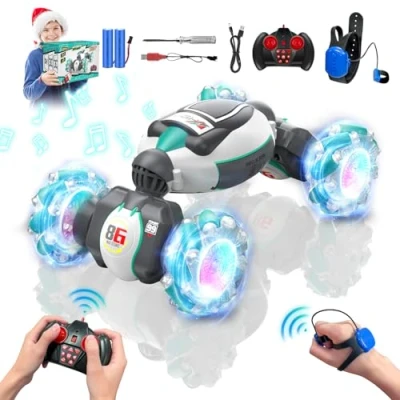 Image of Gesture Sensing RC Stunt Car, 360 Rotating 4WD Transform Twist Cars Remote Control Car with Lights Music, 2.4GHz Hand Controlled for Boys &amp; Girls 6 7 8 9 10 11 12 Year Old Birthday Xmas Gifts