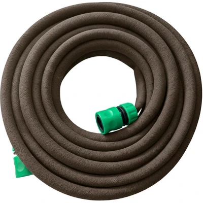 Image of Relaxdays Drip Hose, Irrigation, 10m Soaker Raised Bed &amp; Hedge Irrigation Brown