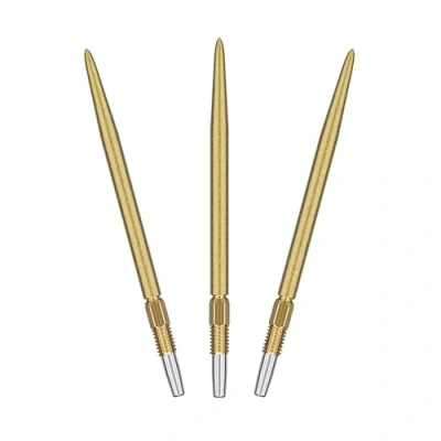 Image of TARGET Darts Swiss Point SLK Luke Littler Dart Points (3 Pack Set of Tips) 35MM Gold Rough Textured Points, Replacement Steel Tips, Professional Accessories