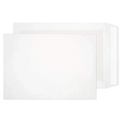 Image of Blake Purely Packaging C4 A4 324 x 229 mm Board Back Pocket Peel and Seal Envelopes (12935) White Pack of 125
