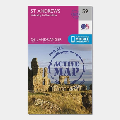 Image of Landranger Active 59 St Andrews, Kirkcaldy &amp; Glenrothes Map With Digital Version