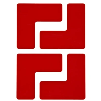 Image of Toughstripe L Corner Marker, 50.80mm x 127mm 127mm, Red, Pack of 20