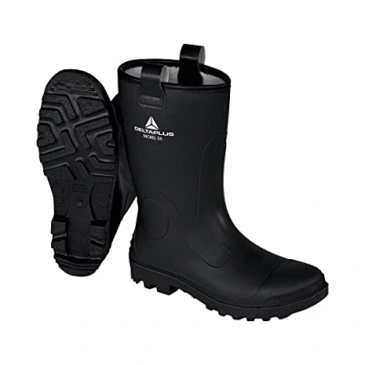 Image of Delta Plus Nickels5 CI SRC Safety Half Wellington Boots Slip Resistant Color: Black Size: 8