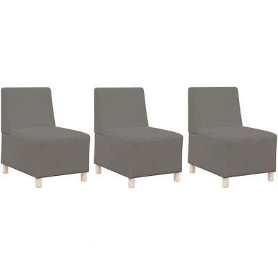 Image of vidaXL Sofa Chair 3 pcs Light grey 55 x 74 82 cm Corduroy fabric