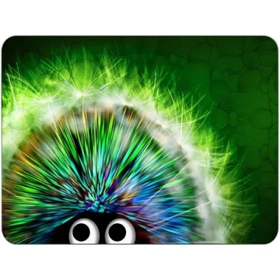 Image of Silent Monsters Mouse Mat Small 24 x 20 cm / 10 8 inches, Pad Design: Green Hedgehog, Lasercut Edges, Mousemat for Office and Gaming, Mousepad Non Slip Rubber Base, Desk