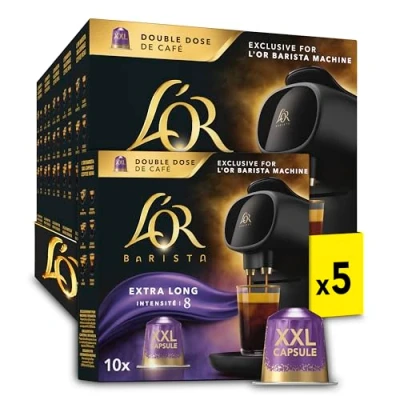 Image of L’OR BARISTA Double Lungo Profondo XXL Aluminium Coffee Capsules (5 X 10 Pods) Intensity 8