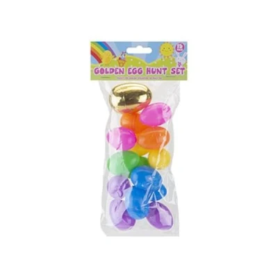Image of PMS Easter Filler Eggs Golden Egg Hunt 15 Empty Fillable For Hunts