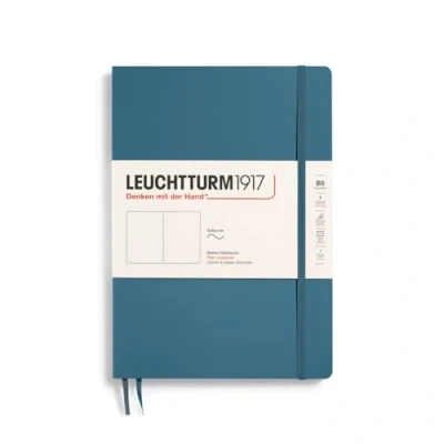 Image of LEUCHTTURM1917 365636 Notebook Composition (B5), Softcover, 123 Numbered Pages, Stone Blue, Plain