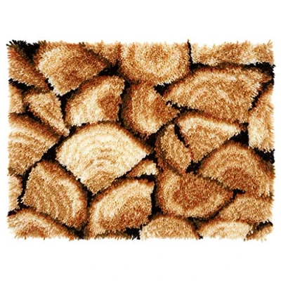Image of Vervaco Latch Hook Kit: Rug: Wood Blocks, Cotton, NA, 54 x 42cm