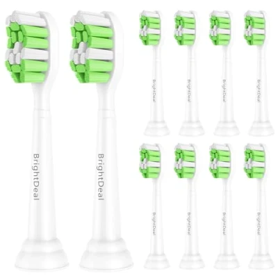 Image of Brightdeal Replacement Toothbrush Heads for Philips Sonicare Electric Toothbrush, Brush Compatible with EasyClean HealthyWhite Protectiveclean 4100 and Other Snap On Handles (White)
