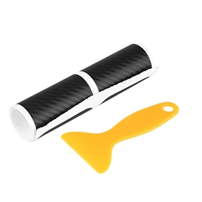 Image of 4Pcs Car door sill Cover Stickers, Universal Anti Slip Plate protector Tap Set, Carbon Fiber Black Scuff Welcome Pedal Protect Film 4runner