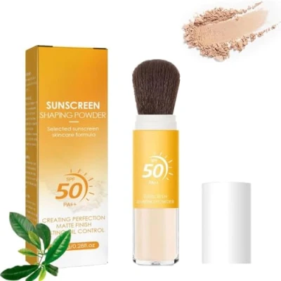 Image of Mineral Sunscreen Powder Spf50, Naturally Controlled Oily Matte, Keeps Skin Long And Breathable, Delicate Translucent Brushes, Suitable For All Types Of 8g (1 PCs)
