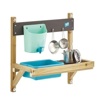 Image of TP Toys, Early Fun Mud Kitchen Playhouse Accessory, Bolt on Attachement for a Playhouse, Includes Water Butt, Splash Tub, Pans, Mixing Whisk, Messy Play, 31 x 55 56 cm