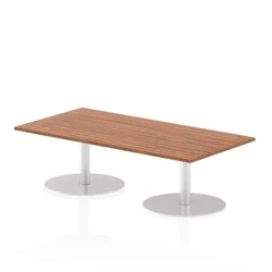 Image of Italia 1600 x 800mm Poseur Rectangular Table Walnut Top 475mm High Leg