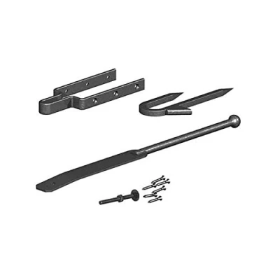 Image of Gatemate Field Gate Spring Fastener Set with Staple Catch 600mm Epoxy Black