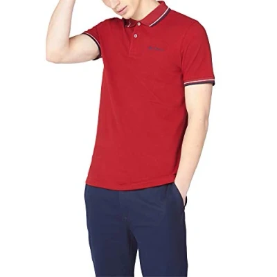 Image of Ben Sherman Mens Short Sleeved Regular Fit Signature Red Polo Shirt