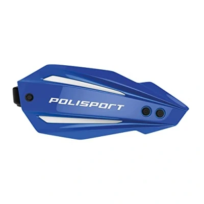 Image of Polisport 8308600004 Hand Protectors Bullit FWA 2 Attachment Points with Plastic Bridge MX Style Made of Including Mounting Kit Compatible All MX/Enduro Models in Blue