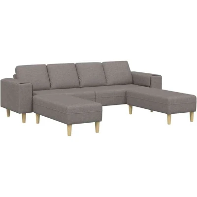 Image of vidaXL Sofa Set 3 pcs Taupe Fabric