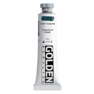 Image of Pro Art Golden Heavy Body Acrylic Paint 2 oz Cobalt Turquoise