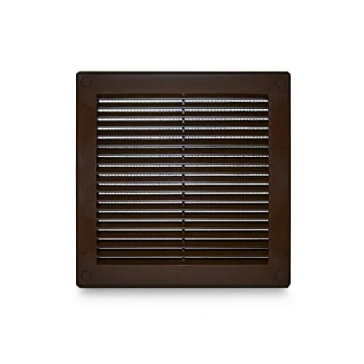 Image of Air Vent Grille 200mm x with Fly Screen ABS Plastic Louvre Duct Brown