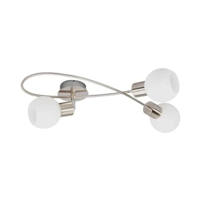 Image of Lindby ceiling lamp Elaina, 50 cm, 3 bulb, nickel coloured, glass