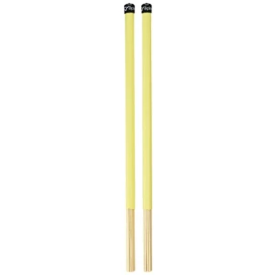 Image of Vater Drumsticks VSPSL Speciality Sticks Splashstick Lite Rute Rods Dowels Yellow Handle