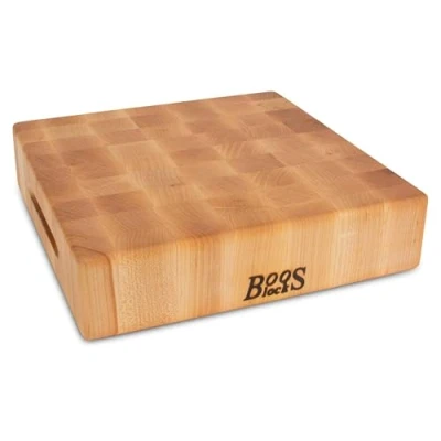 Image of Boos Block End Grain Chopping With Side Grip Extra Thick Wooden Board North American Hard Maple Butchers 12 x 3 Inches
