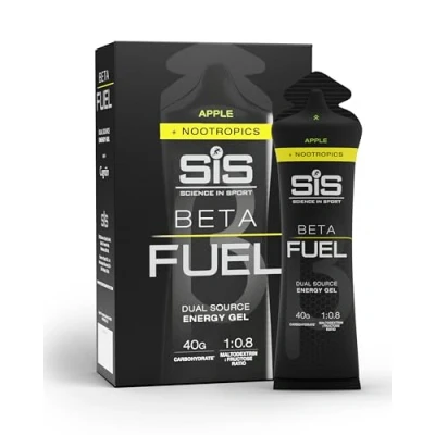 Image of Science in Sport Beta Fuel Gels Dual Source Energy Gel, Apple Flavour Plus Nootropics, 40g of Carbs Per Pack, 60 ml Pack (6 Pack)