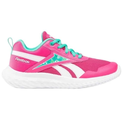 Image of Reebok Rush Runner 5.0 Sneaker, BOLDPINK/UNLEASHEDGREEN/White, 12.5 UK Child