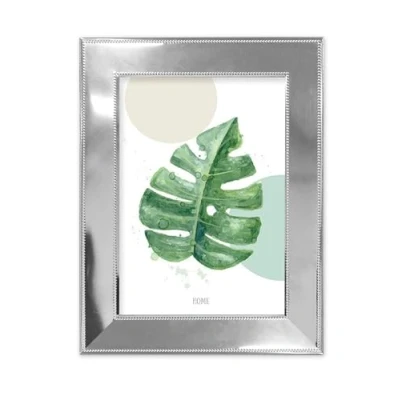 Image of Inov8 Framing Tarnish Resistant Designer Silver Picture Frame Modern Flat Design with Small Bead Edge for 5x7 inch (12x17cm) Photo