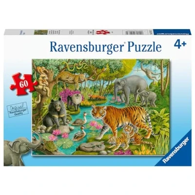 Image of Ravensburger Animals of India 60 Piece Jigsaw Puzzle for Kids Age 4 Years Up Educational Toys &amp; Games