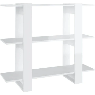 Image of vidaXL Book Cabinet/Room Divider High Gloss White 100x30x87 cm