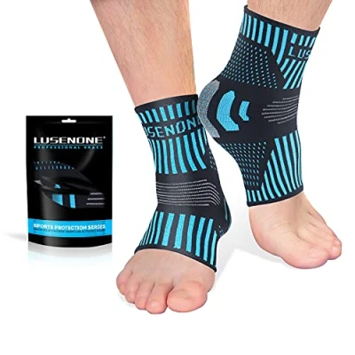 Image of Professional Ankle Support Brace 2 Pack, Breathable Plantar Fasciitis Socks, Anti Slip Compression Sleeve Socks for Joint Pain, Ligament Damage, Sprained Ankle, Achilles Tendonitis, Sports