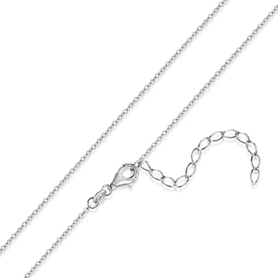 Image of MATERIA by Matthias Wagner Women&#039;s Fine Necklace 925 Silver Anchor Chain 1 mm 42 47 cm Long, Sterling