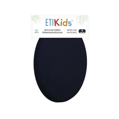 Image of Navy Iron On Knee Pads Elbow to Protect Your Clothes and Repair Trousers, Jackets, Sweaters, Shirts. 16 x 10 cm. (12)